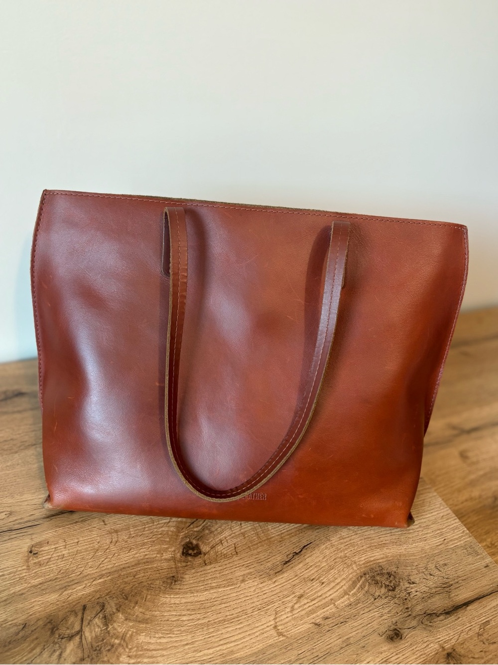 Portland Leather Brown full grain leather Classic Tote Bag - Picture 2 of 7
